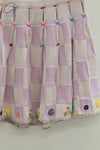 YANYAN KNITS woven plaid pleated skirt YYK-YYW24-0272-ZS purple
